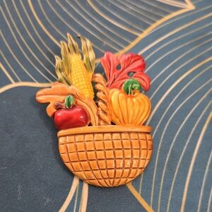 Tara Fall Harvest Basket Brooch Pin